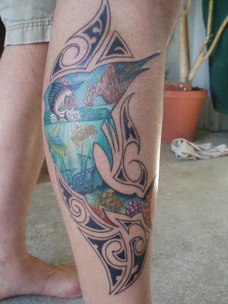 Tattoos - Color underwater Tattoo - 61940